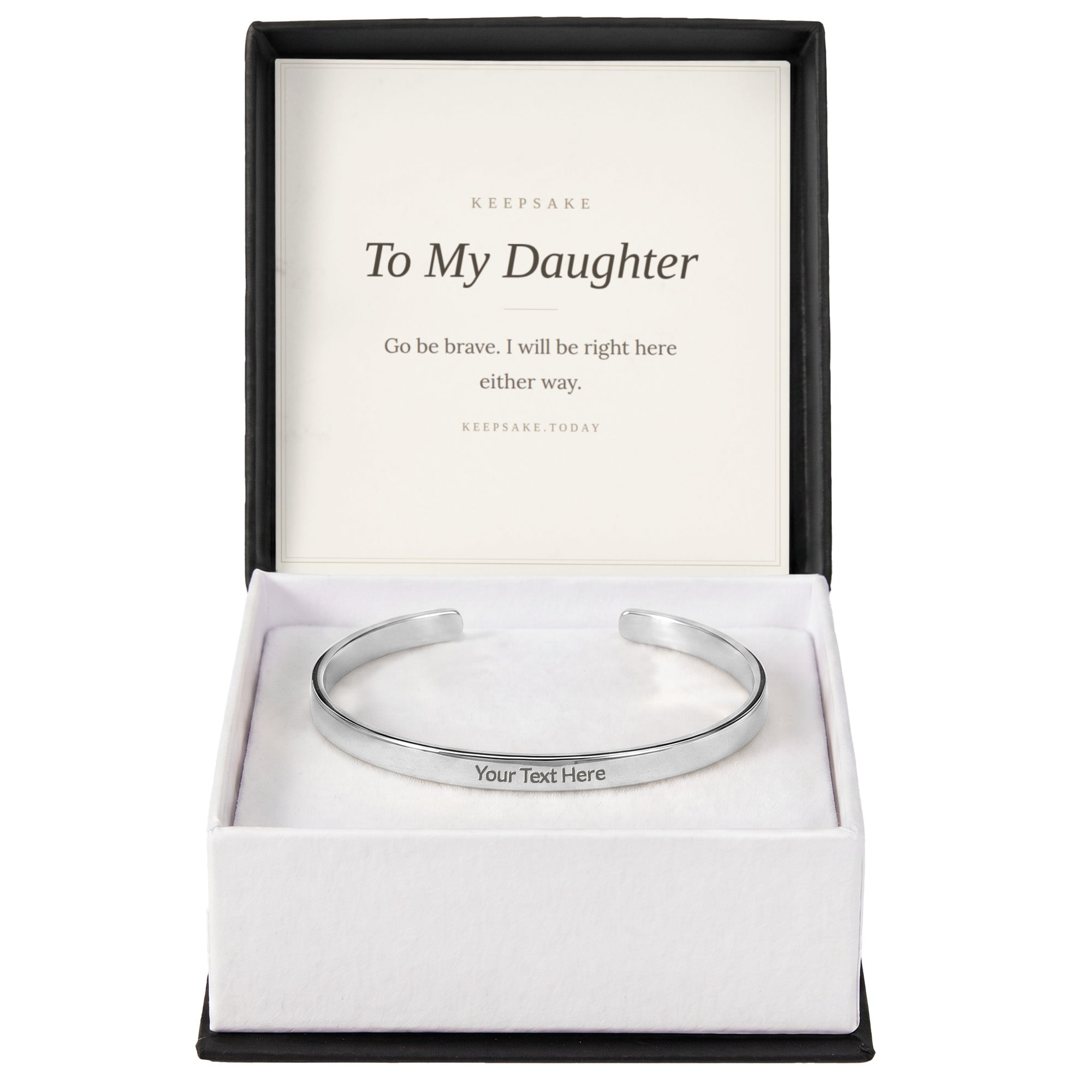 To My Daughter engraved cuff bracelet