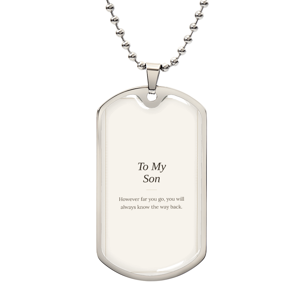 To My Son dog tag necklace