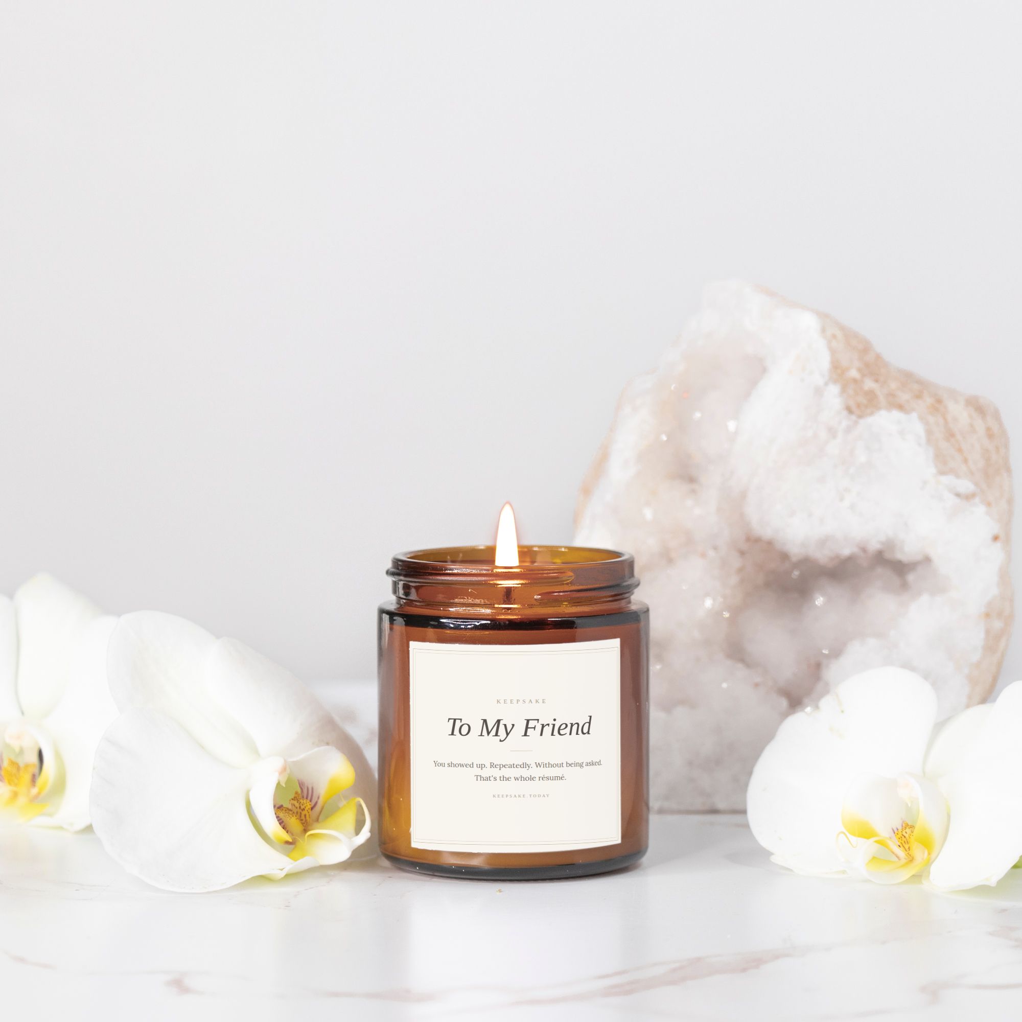 To My Friend Hand-Poured Candle - Amber Jar 4oz Keepsake Gift