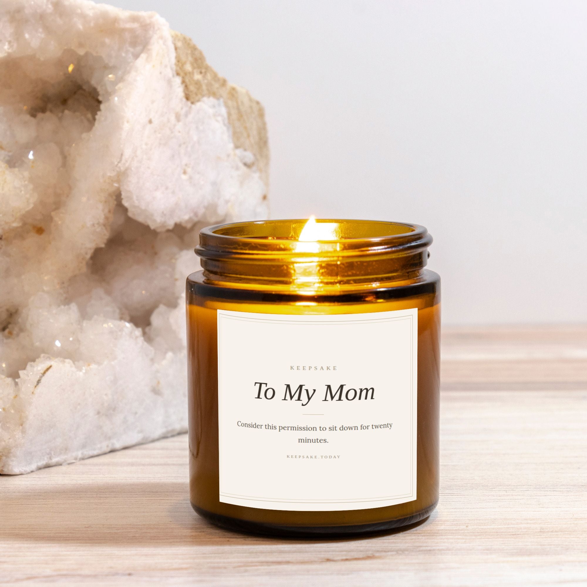 To My Mom Hand-Poured Candle - Amber Jar 4oz Keepsake Gift