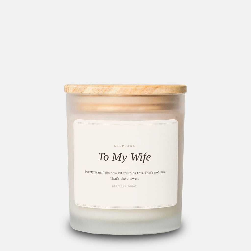 To My Wife Hand-Poured Candle - Frosted Glass 11oz Keepsake Gift