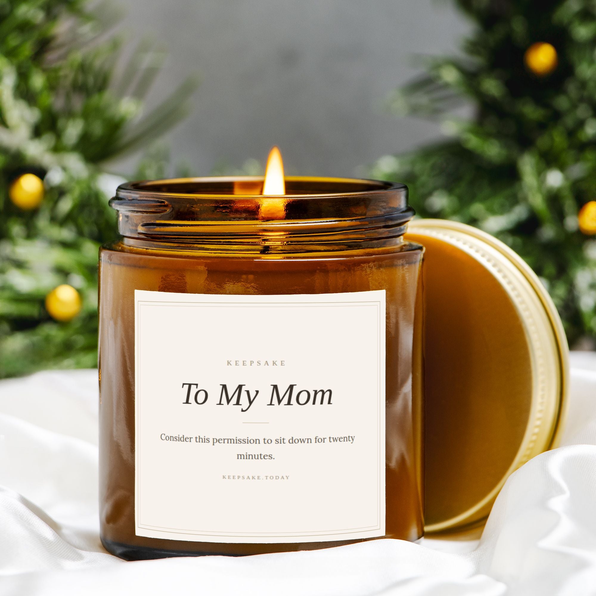 To My Mom Hand-Poured Candle - Amber Jar 4oz Keepsake Gift
