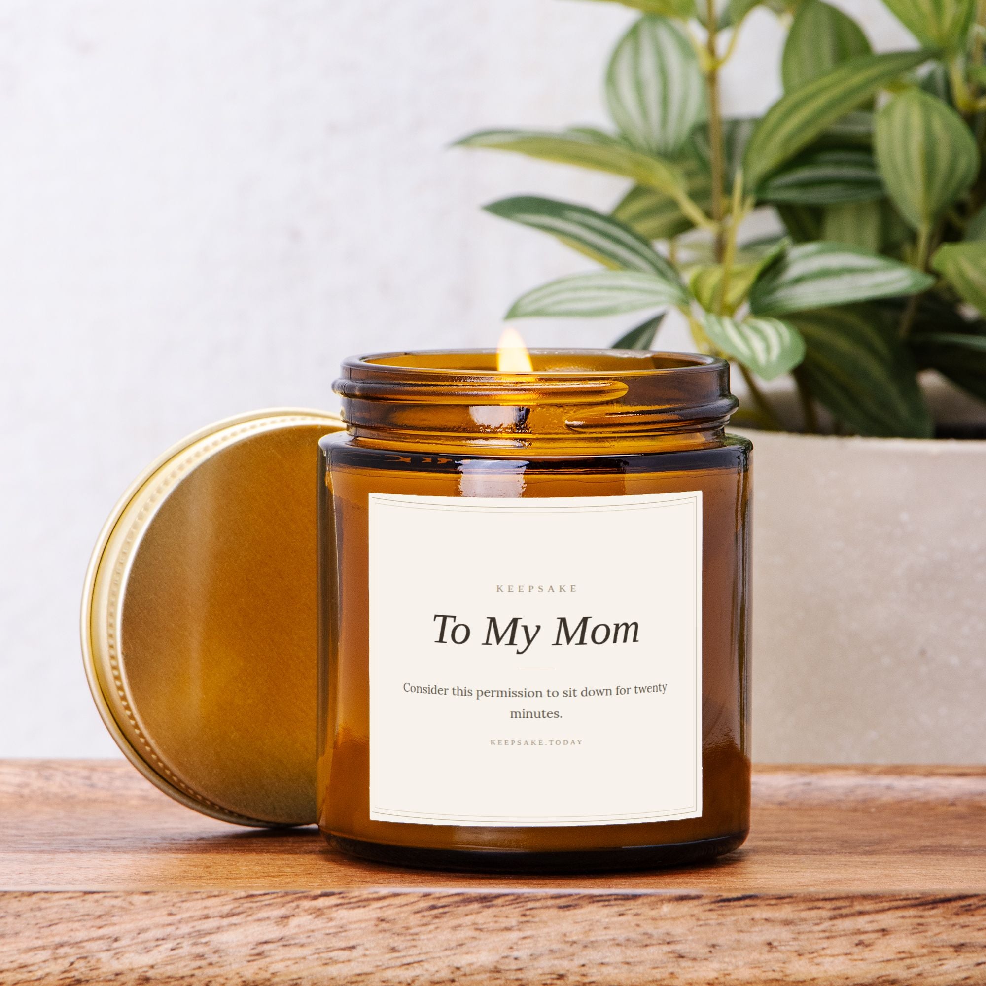 To My Mom Hand-Poured Candle - Amber Jar 4oz Keepsake Gift