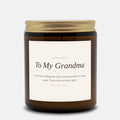 To My Grandma Hand-Poured Candle - Amber Jar 9oz Keepsake Gift