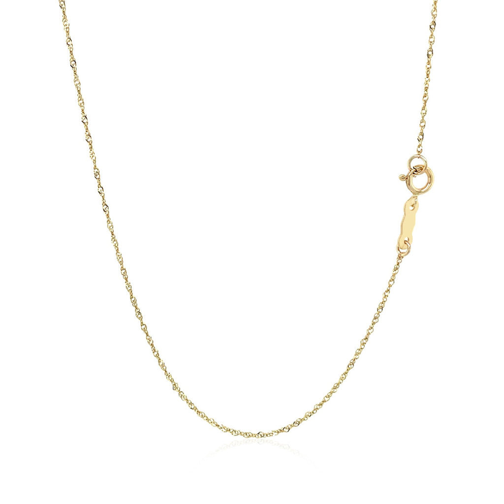 10k Yellow Gold Singapore Chain 0.8mm (0.80 mm)