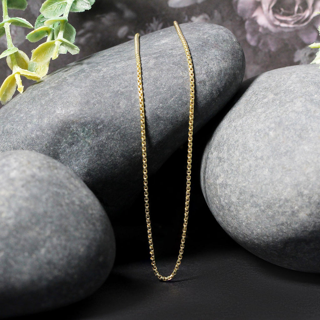 14k Yellow Gold Round Box Chain (1.30 mm)