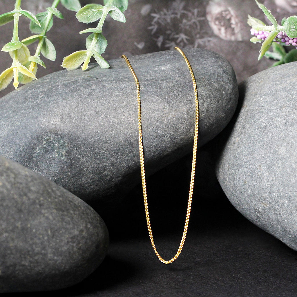 14k Yellow Gold Round Wheat Chain (0.60 mm)