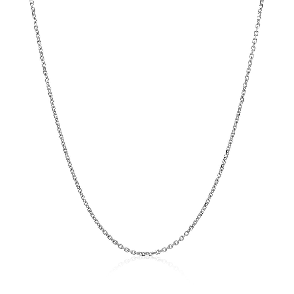 18k White Gold Diamond Cut Cable Link Chain (1.10 mm)