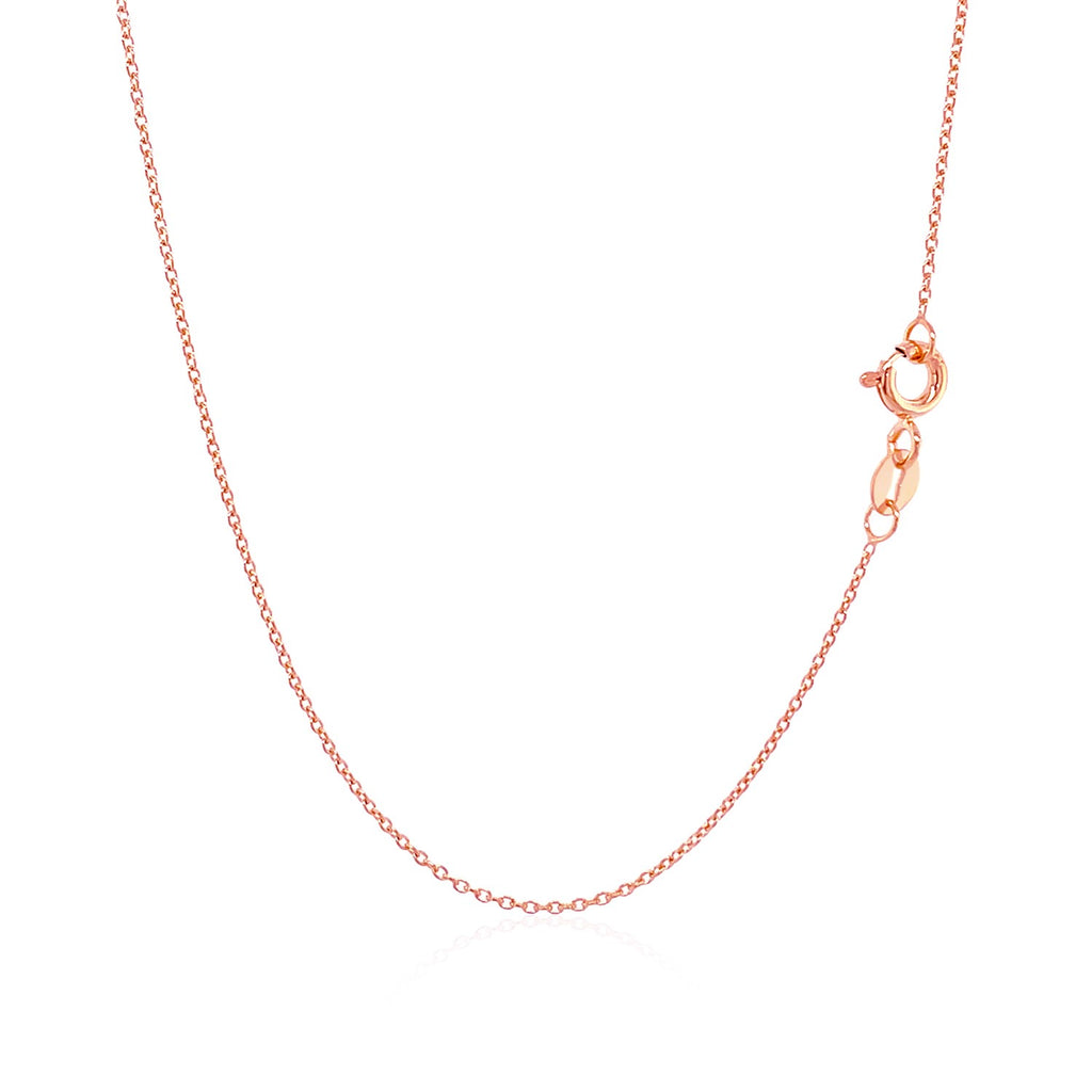 14k Pink Gold Oval Cable Link Chain (0.97 mm)