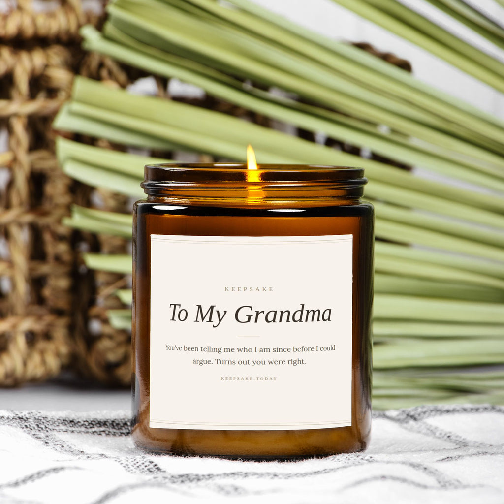 To My Grandma Hand-Poured Candle - Amber Jar 9oz Keepsake Gift