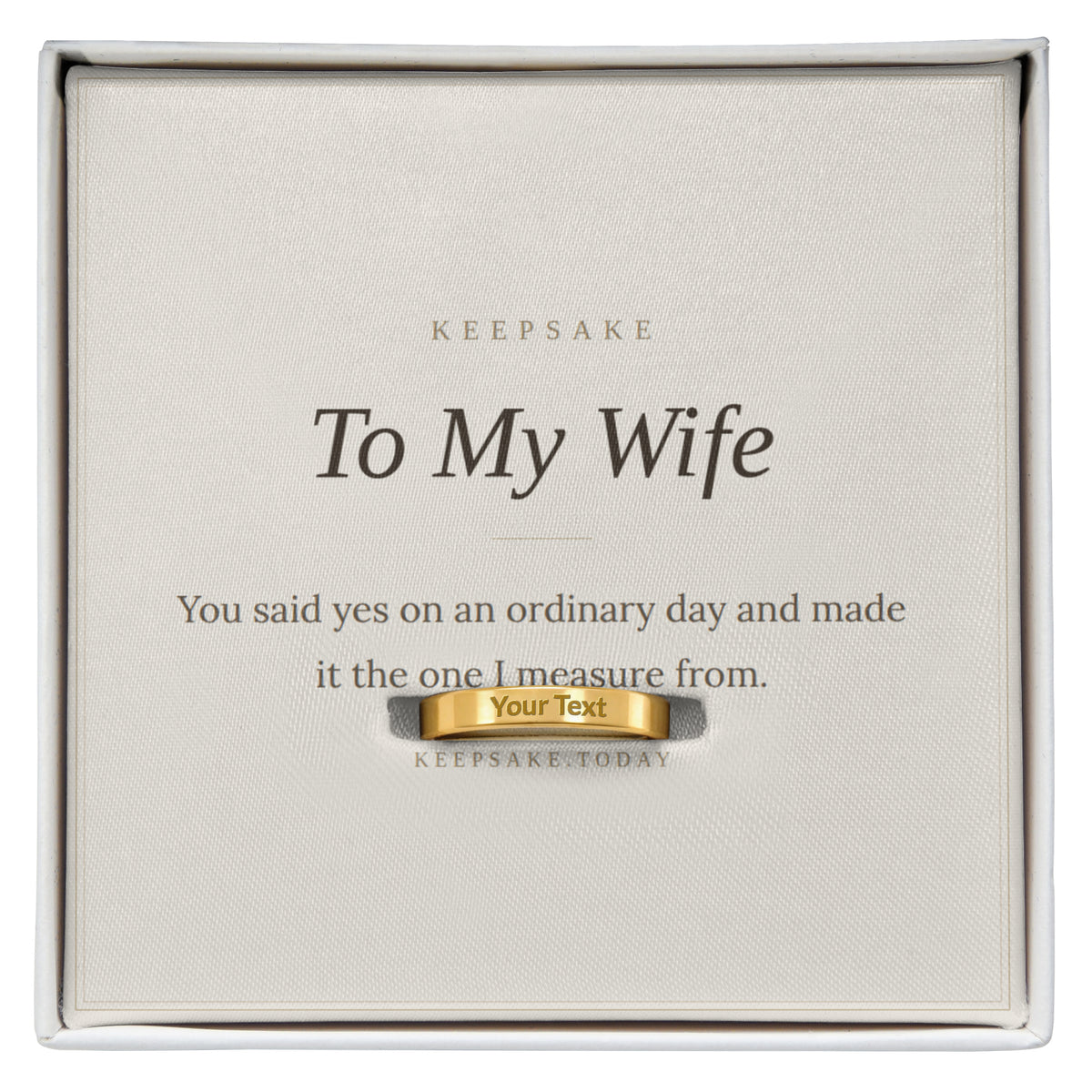 To My Wife Engraved Ring - Anniversary Keepsake Gift for Her – view 8