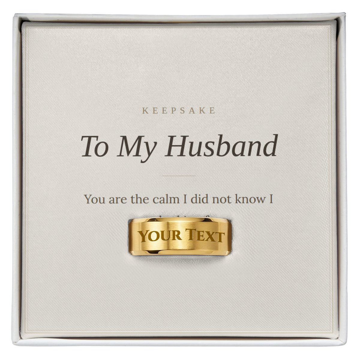 To My Husband Engraved Ring - Anniversary Keepsake Gift for Him – view 3