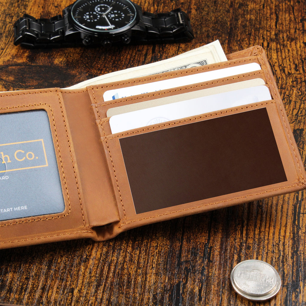 To My Dad Engraved Leather Wallet - Keepsake Gift for Father