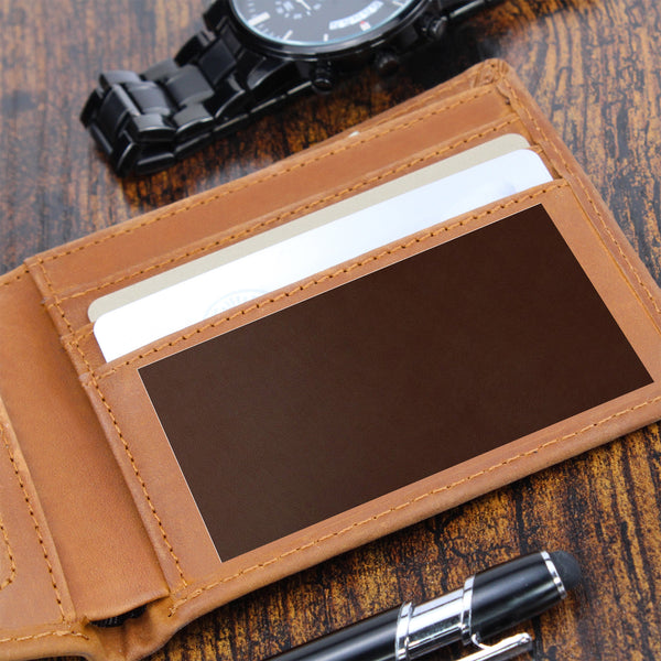 To My Dad Engraved Leather Wallet - Keepsake Gift for Father