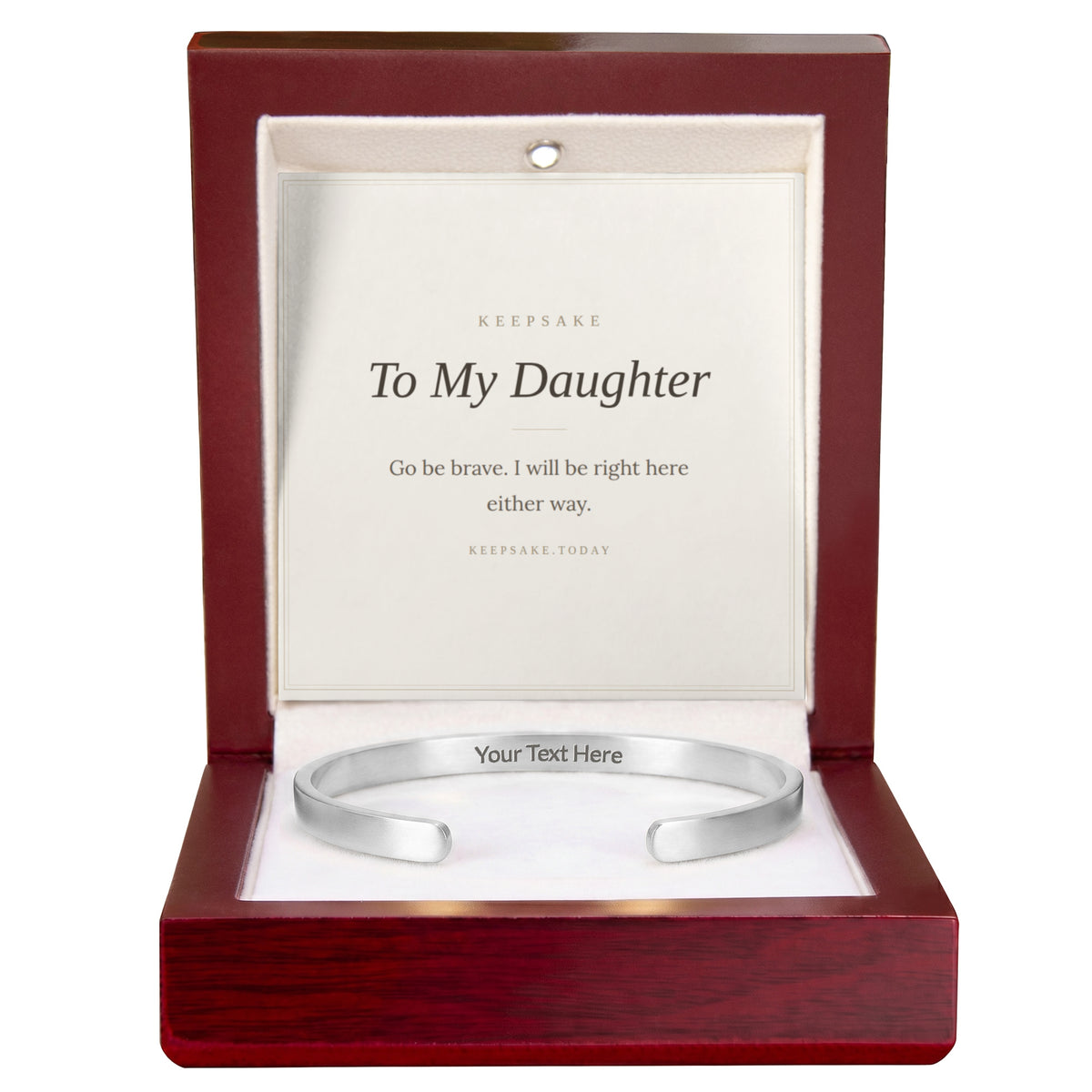 To My Daughter Engraved Cuff Bracelet - Keepsake Gift – view 10