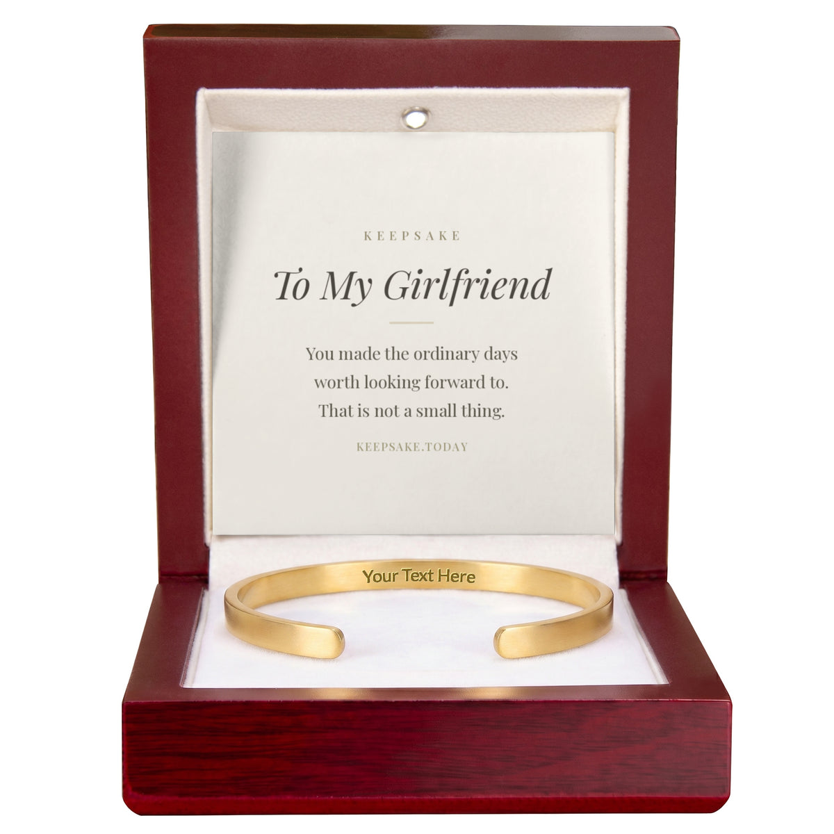 To My Girlfriend Engraved Cuff Bracelet - Keepsake Gift