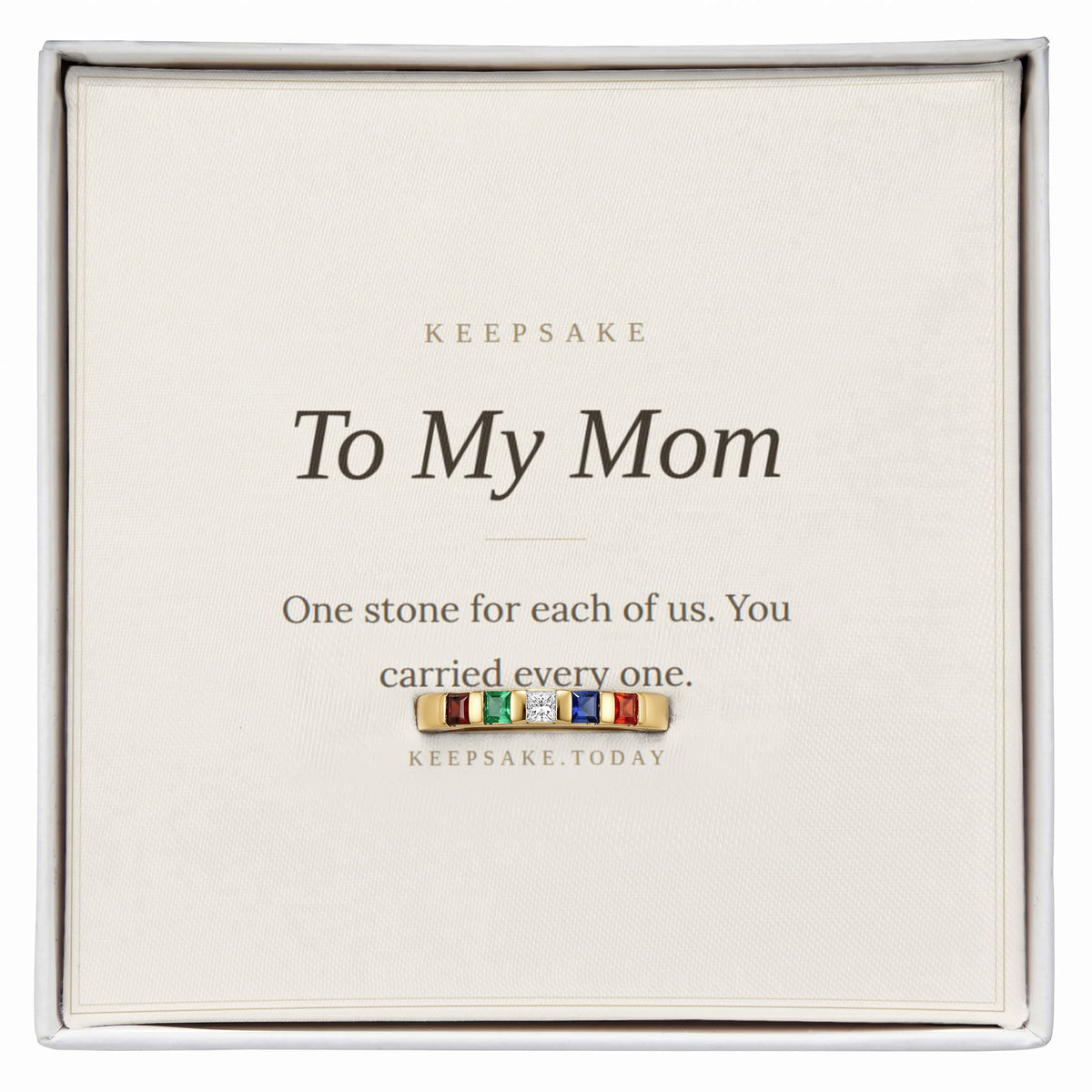 To My Mom Birthstone Ring - Personalized Keepsake Gift for Mother
