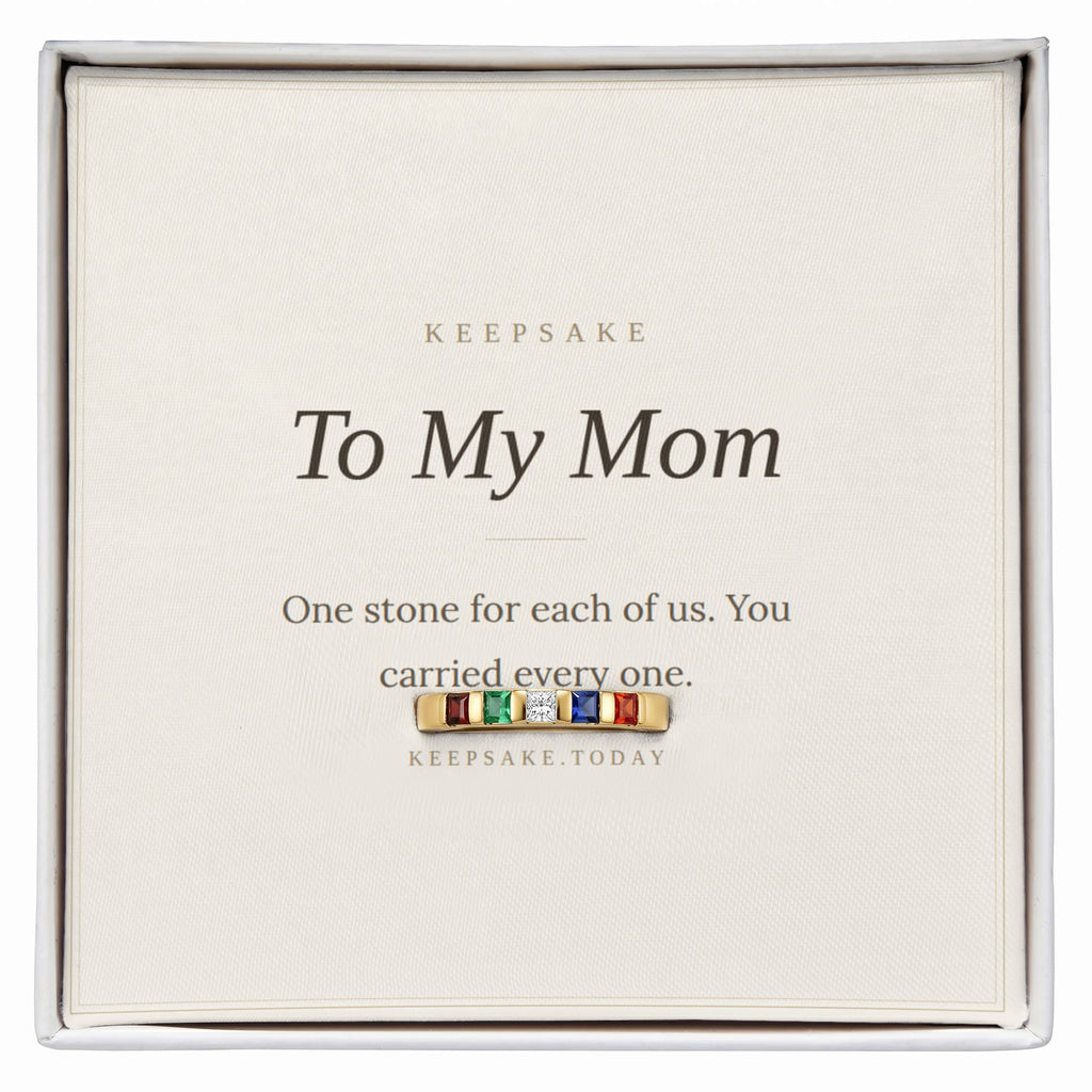 To My Mom Birthstone Ring - Personalized Keepsake Gift for Mother