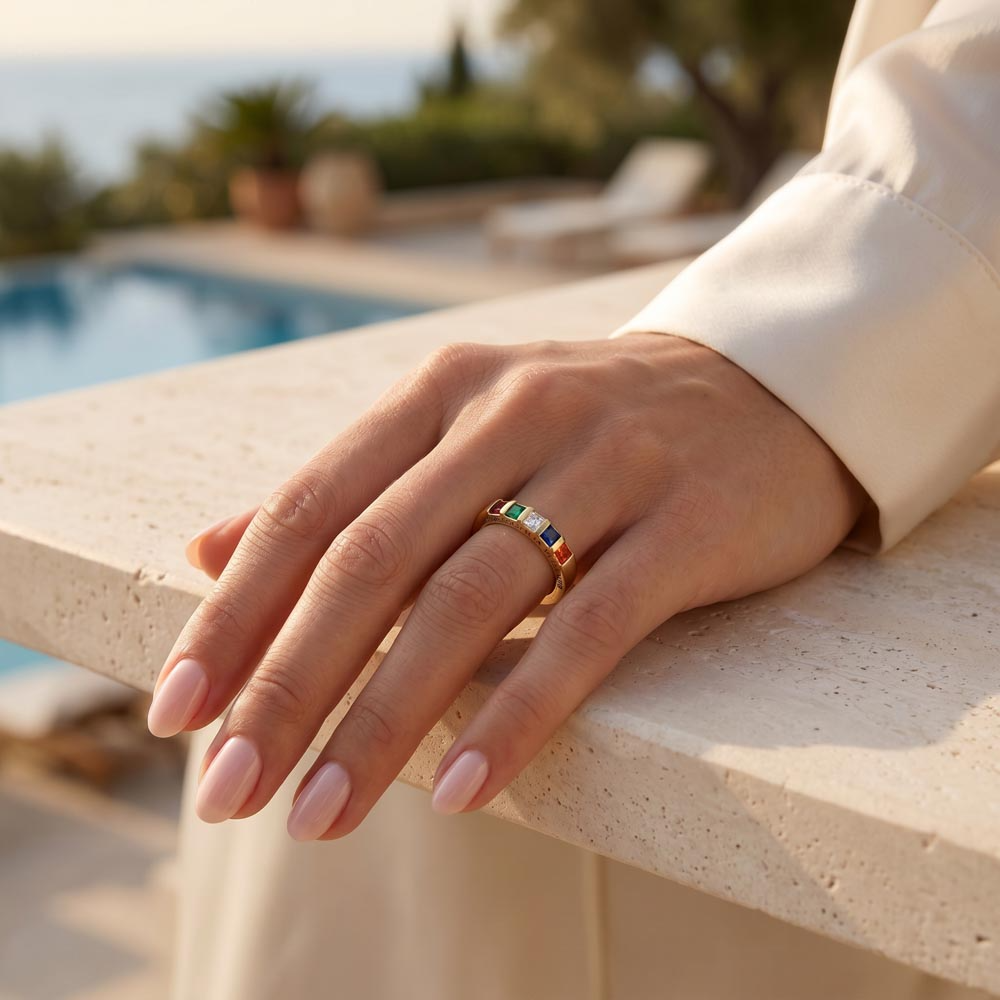 To My Mom Birthstone Ring - Personalized Keepsake Gift for Mother