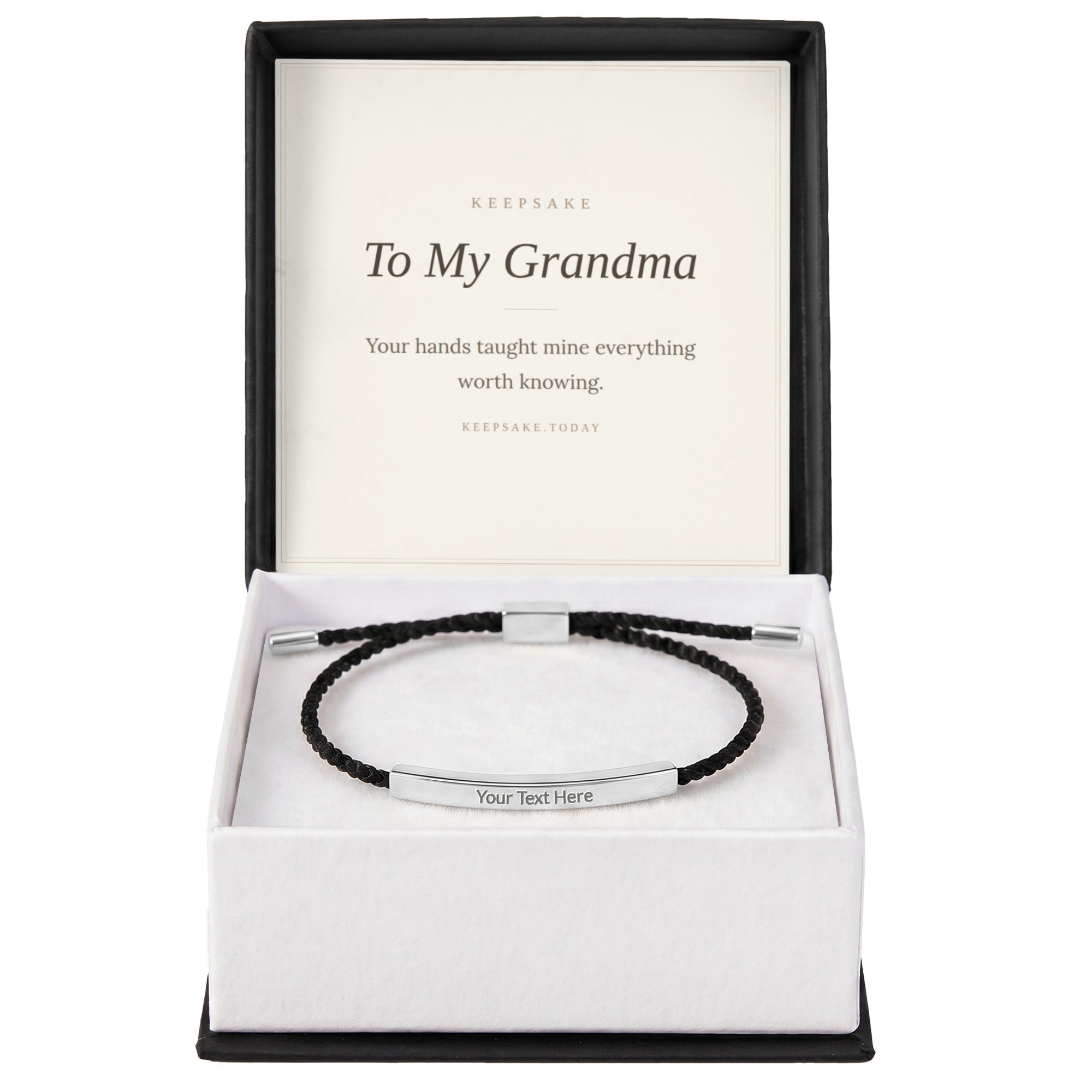 To My Grandma Engraved Bracelet - Keepsake Gift from Grandchild