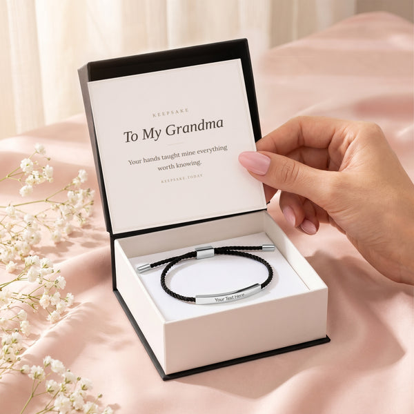 To My Grandma Engraved Bracelet - Keepsake Gift from Grandchild