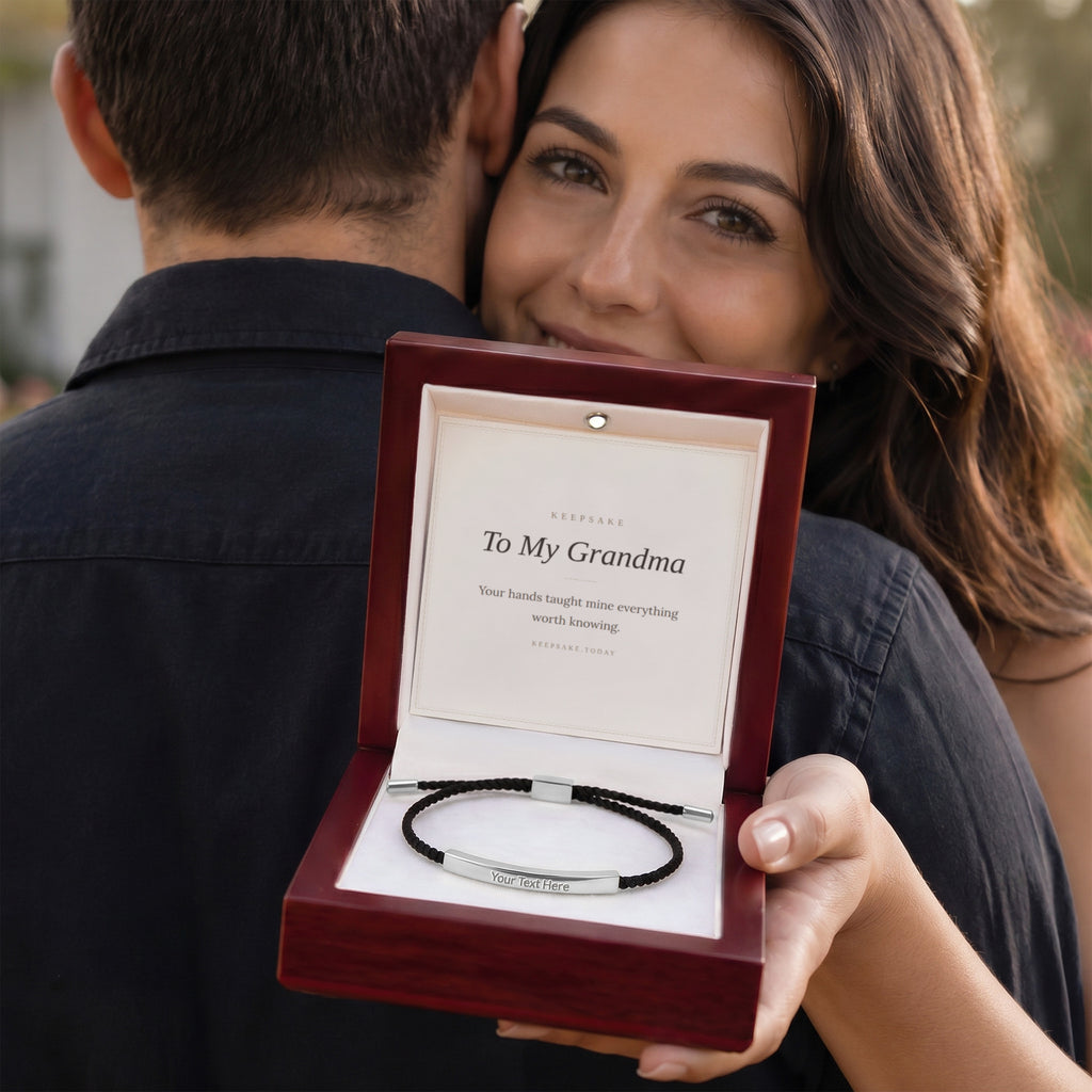To My Grandma Engraved Bracelet - Keepsake Gift from Grandchild