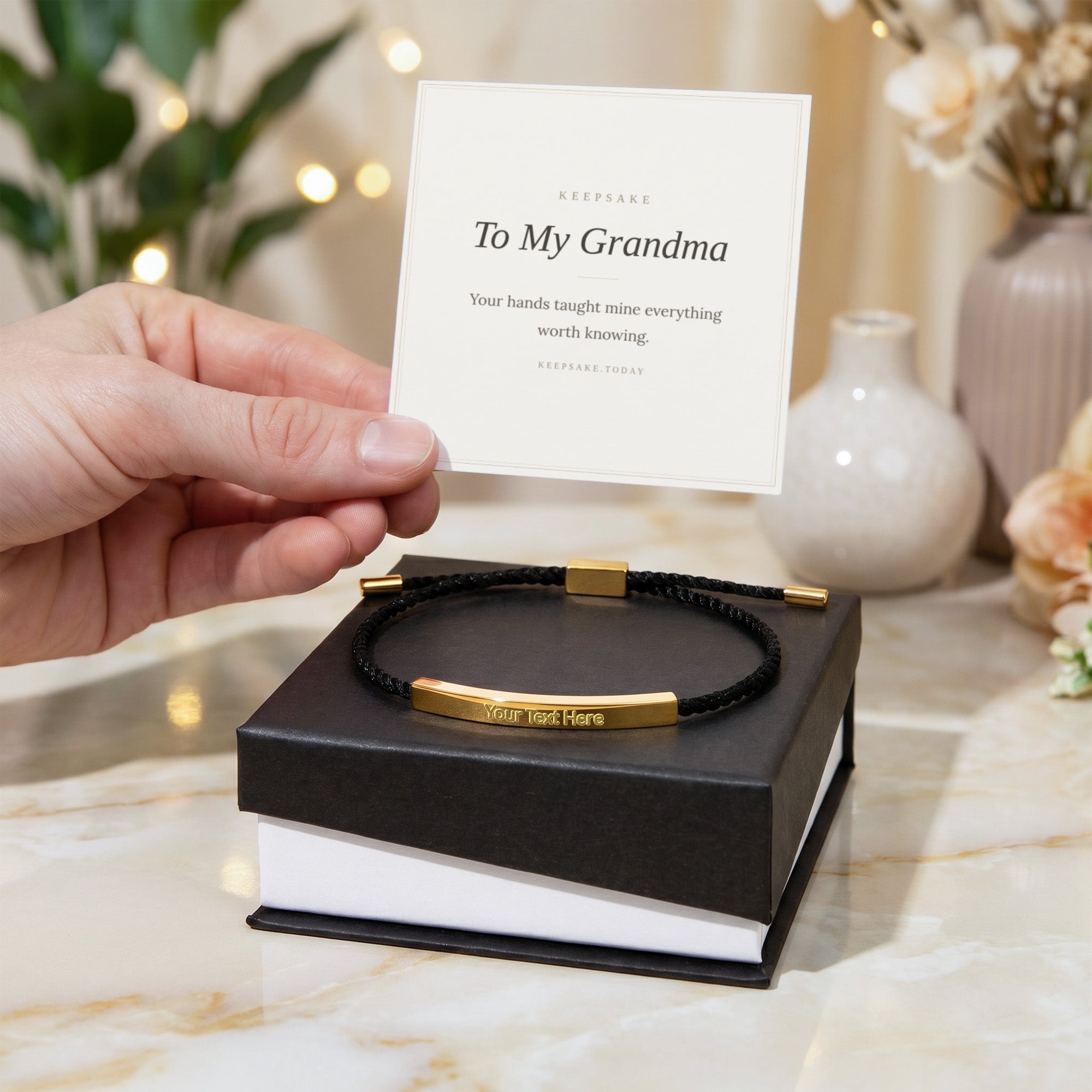 To My Grandma Engraved Bracelet - Keepsake Gift from Grandchild