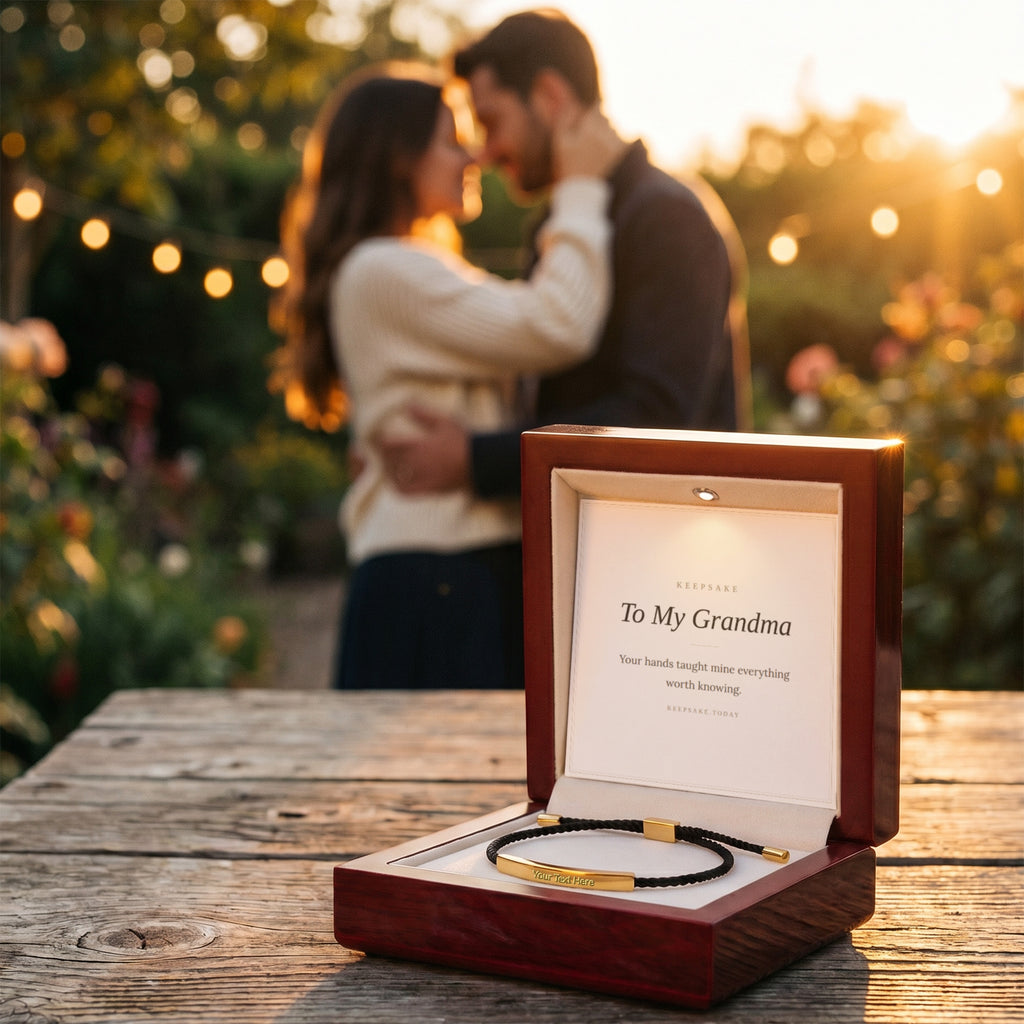 To My Grandma Engraved Bracelet - Keepsake Gift from Grandchild