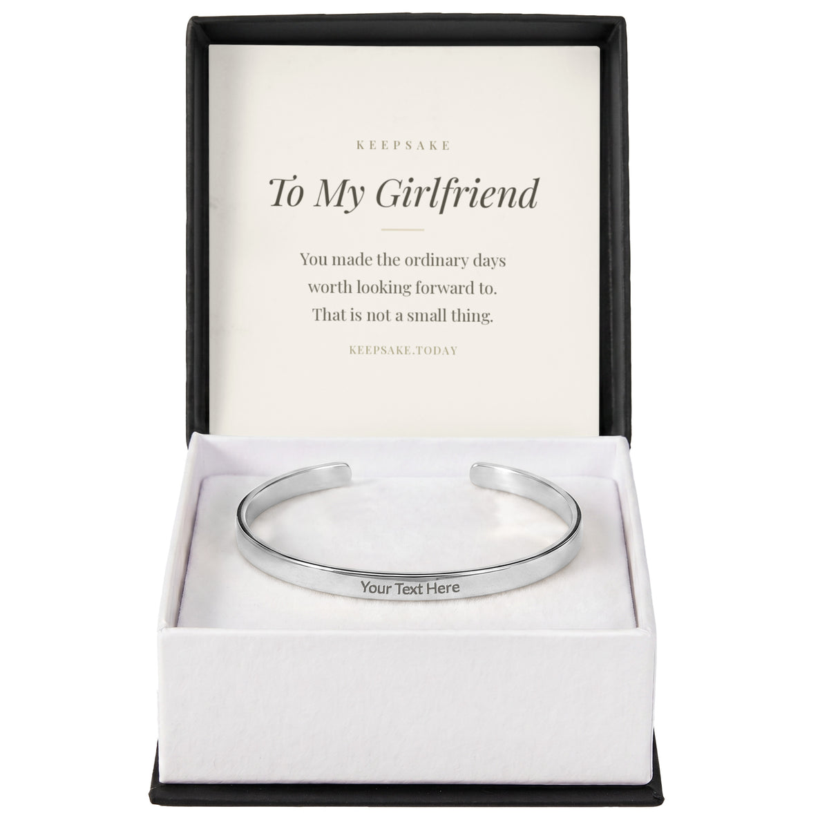 To My Girlfriend Engraved Cuff Bracelet - Keepsake Gift