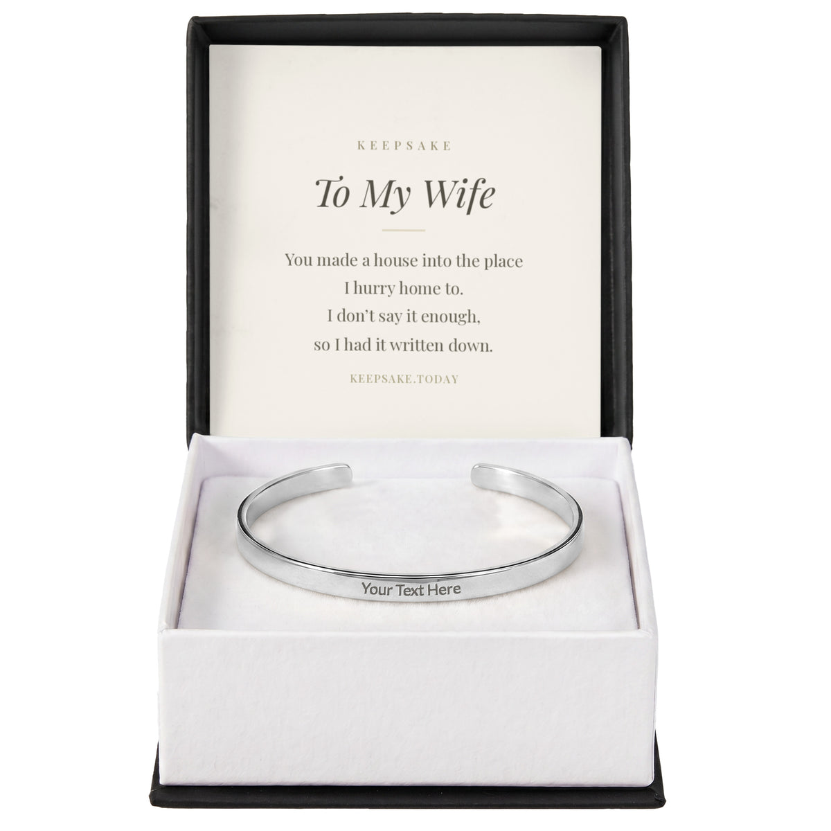 To My Wife Engraved Cuff Bracelet - Keepsake Gift