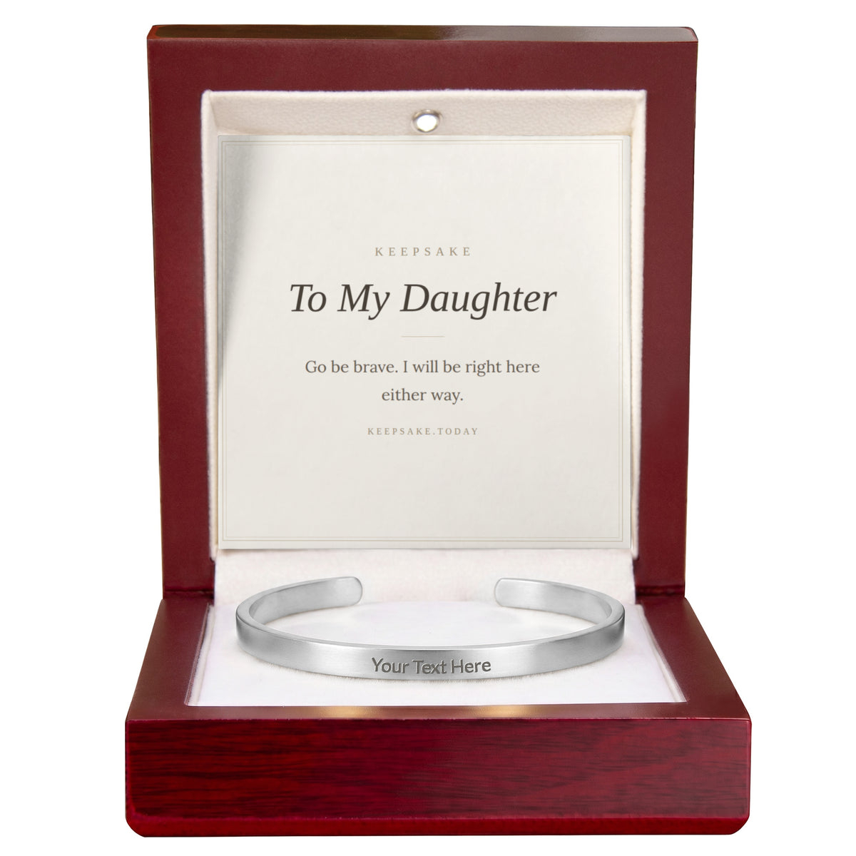 To My Daughter Engraved Cuff Bracelet - Keepsake Gift – view 9