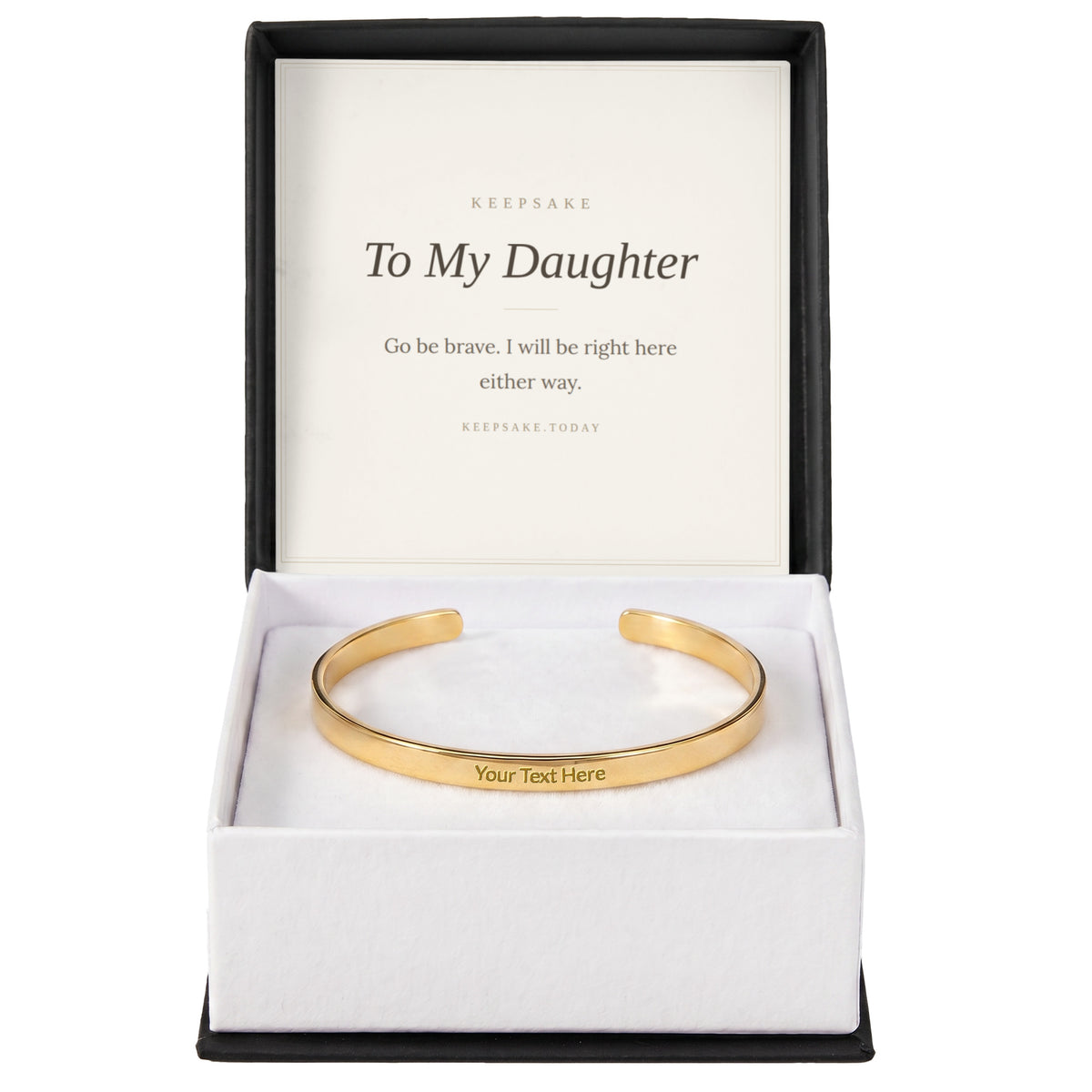 To My Daughter Engraved Cuff Bracelet - Keepsake Gift – view 5