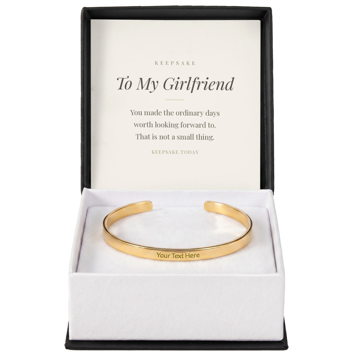 To My Girlfriend Engraved Cuff Bracelet - Keepsake Gift