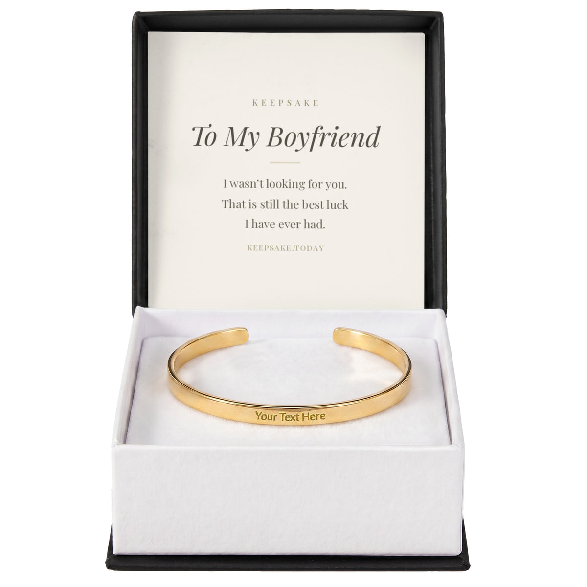 To My Boyfriend Engraved Cuff Bracelet - Keepsake Gift