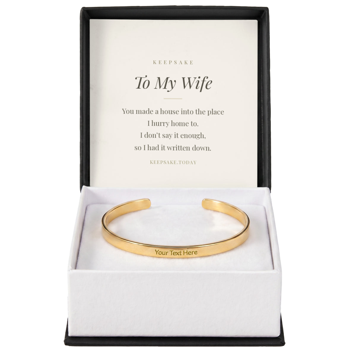 To My Wife Engraved Cuff Bracelet - Keepsake Gift