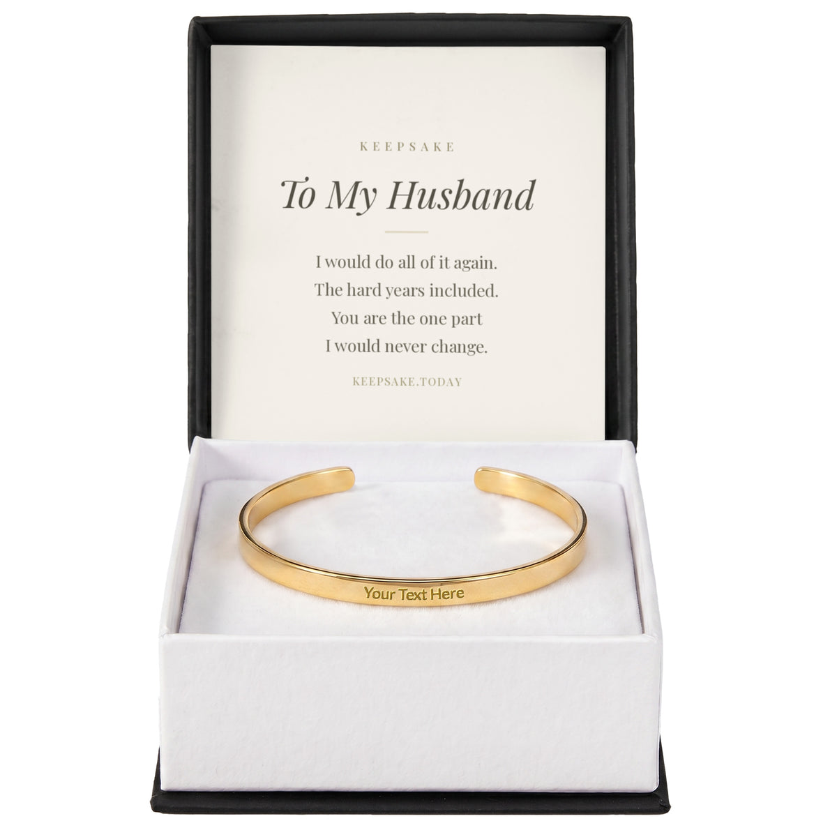 To My Husband Engraved Cuff Bracelet - Keepsake Gift