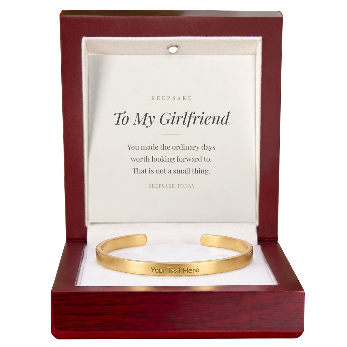 To My Girlfriend Engraved Cuff Bracelet - Keepsake Gift