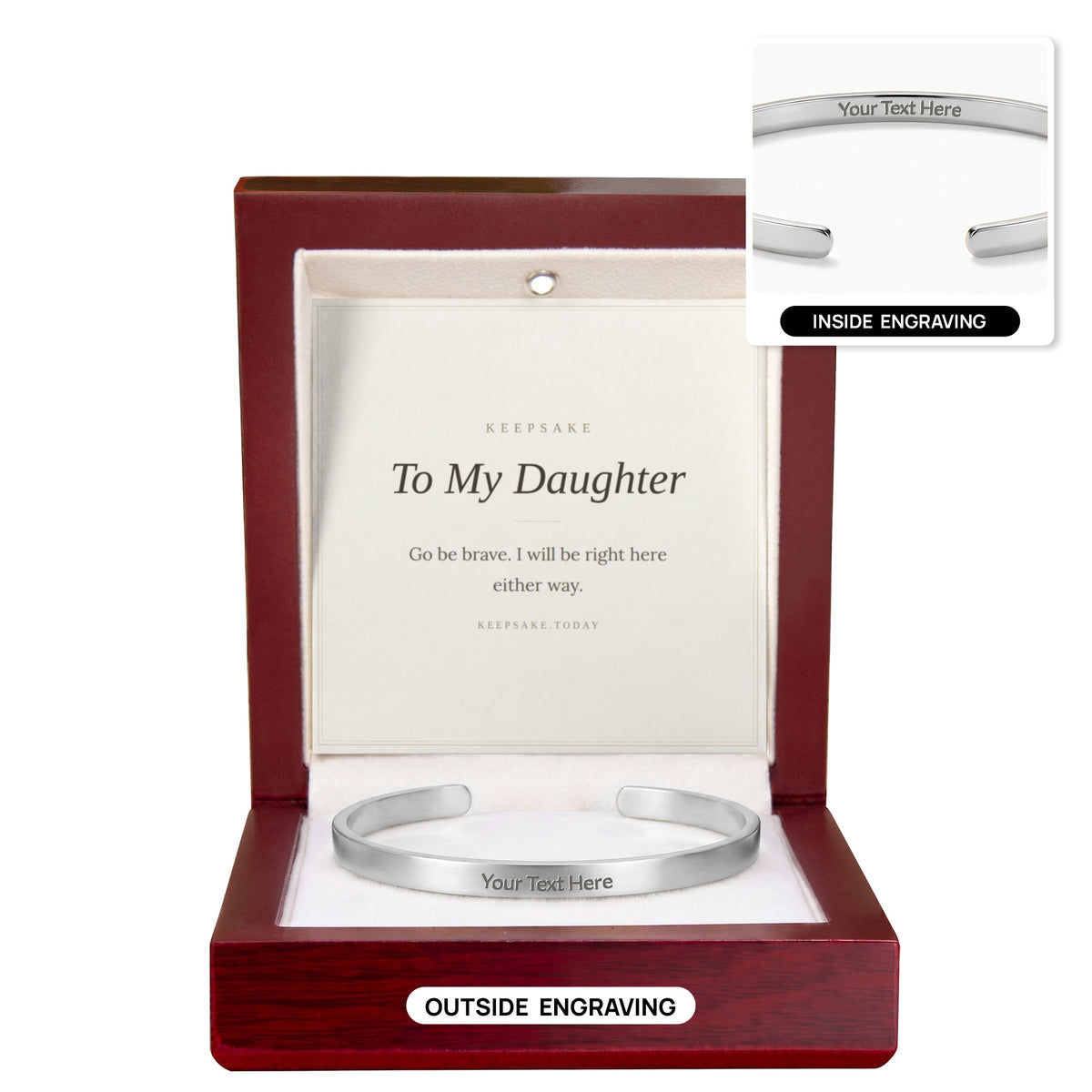 To My Daughter Engraved Cuff Bracelet - Keepsake Gift – view 11