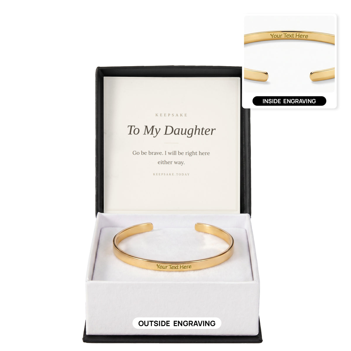To My Daughter Engraved Cuff Bracelet - Keepsake Gift – view 8