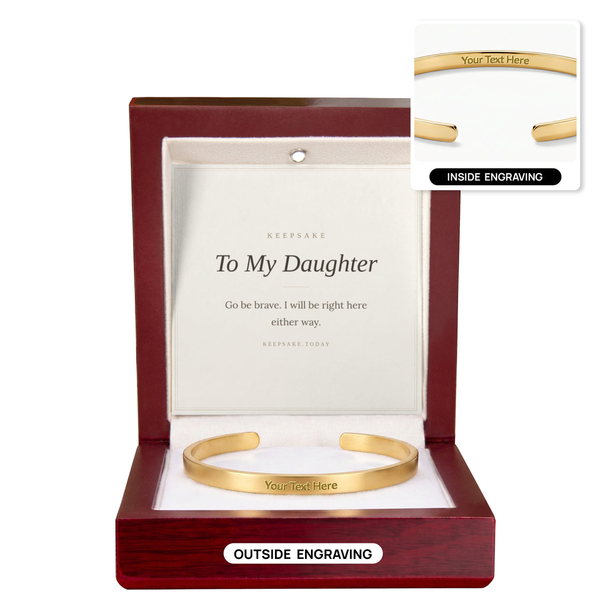 To My Daughter Engraved Cuff Bracelet - Keepsake Gift – view 15