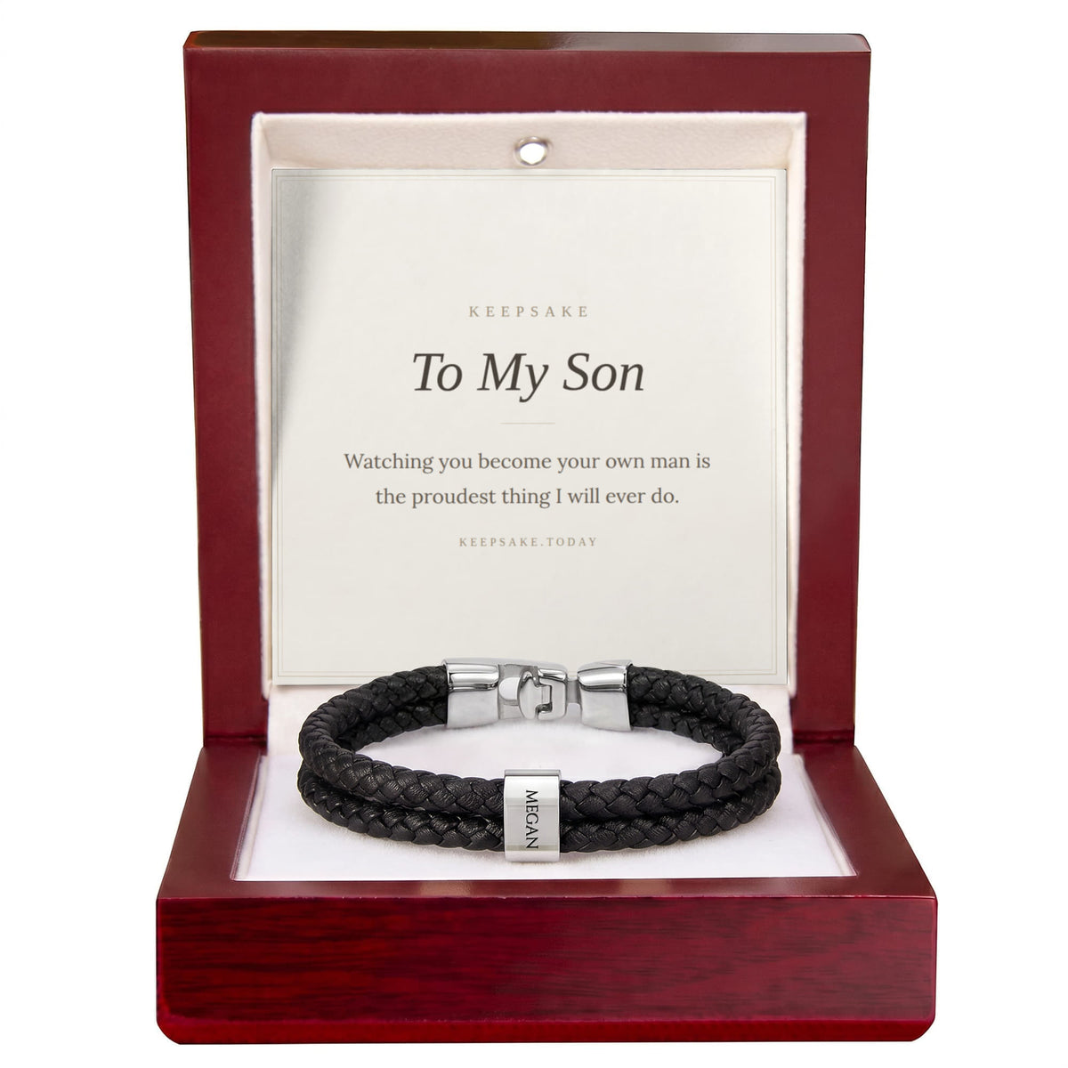 To My Son Personalized Name Bracelet - Keepsake Gift for Him – view 28