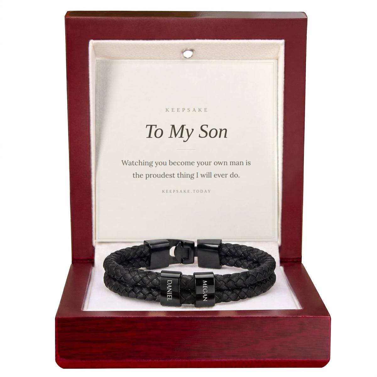 To My Son Personalized Name Bracelet - Keepsake Gift for Him