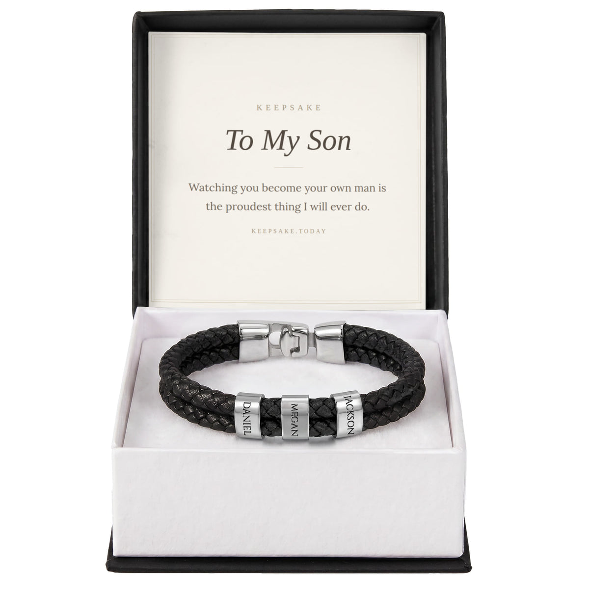 To My Son Personalized Name Bracelet - Keepsake Gift for Him – view 13