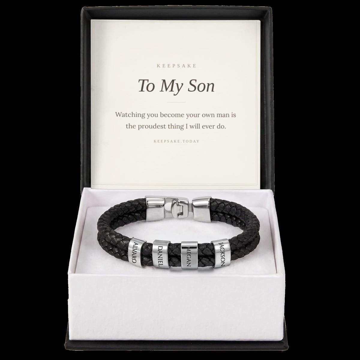 To My Son Personalized Name Bracelet - Keepsake Gift for Him – view 14