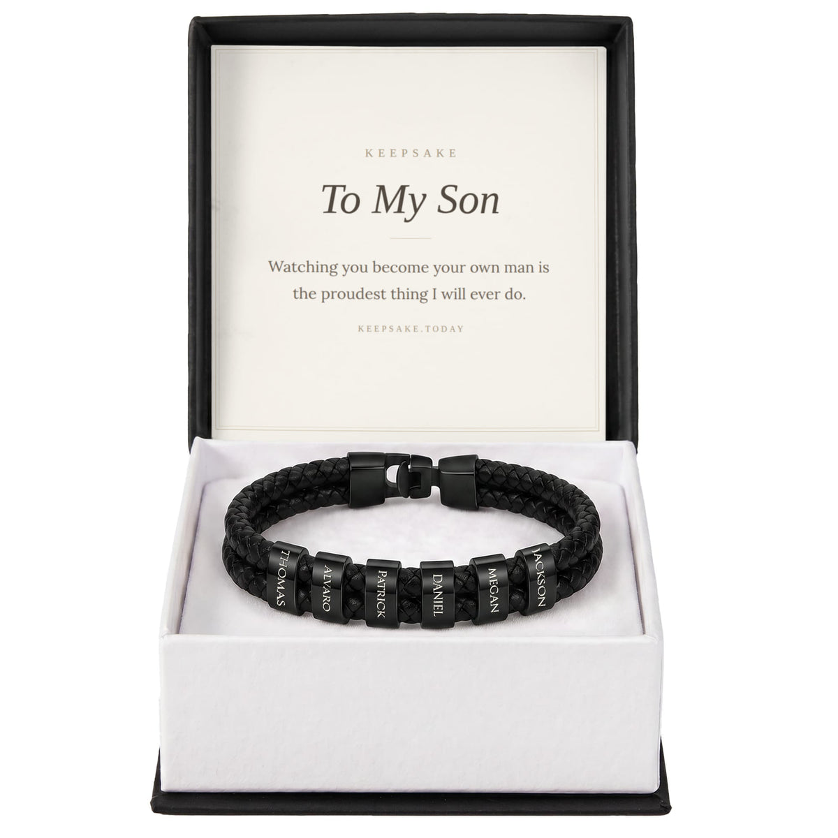 To My Son Personalized Name Bracelet - Keepsake Gift for Him