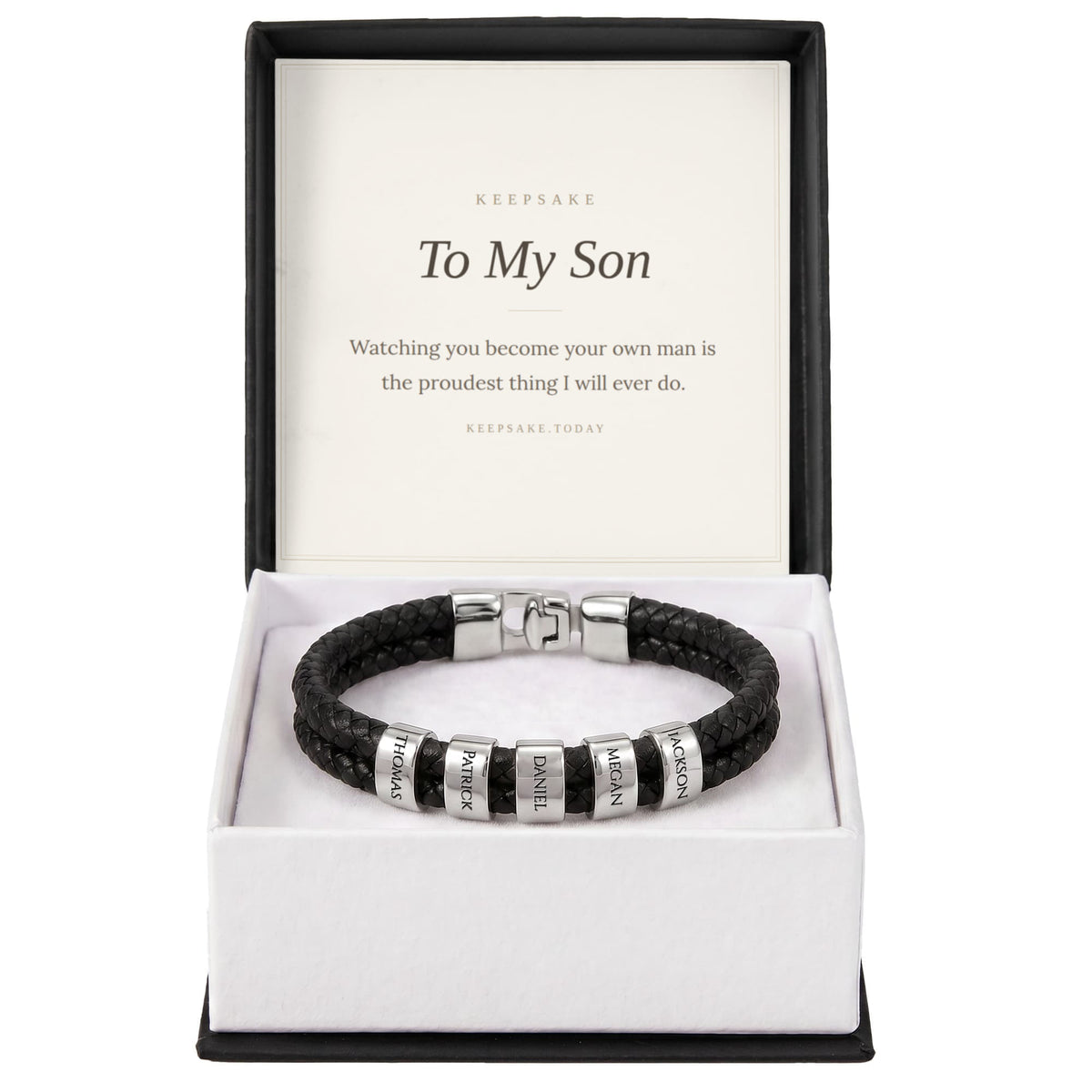 To My Son Personalized Name Bracelet - Keepsake Gift for Him