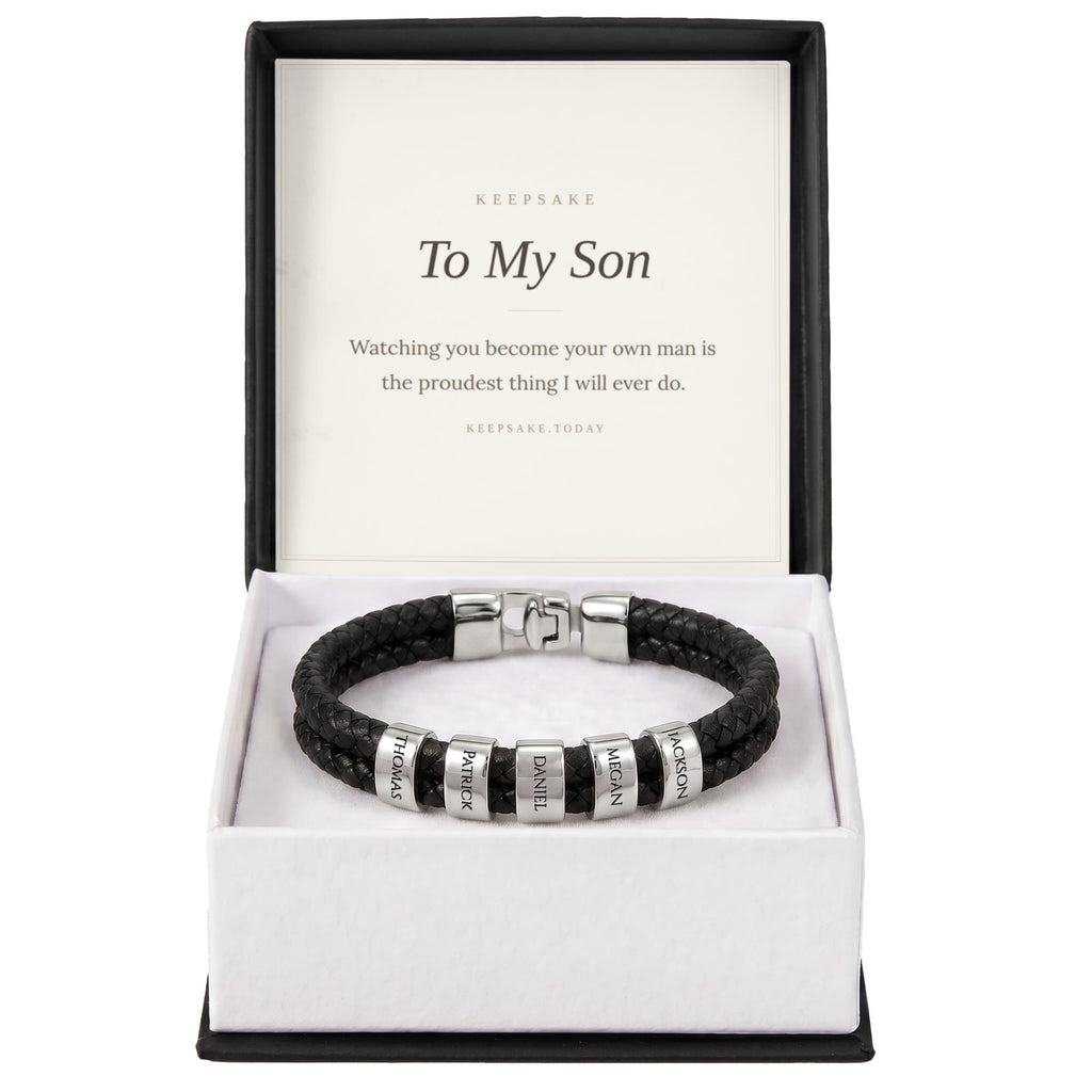 To My Son Personalized Name Bracelet - Keepsake Gift for Him