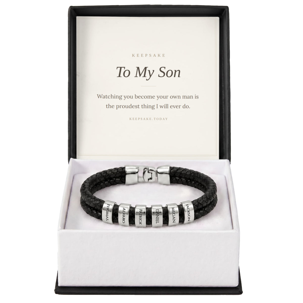 To My Son Personalized Name Bracelet - Keepsake Gift for Him