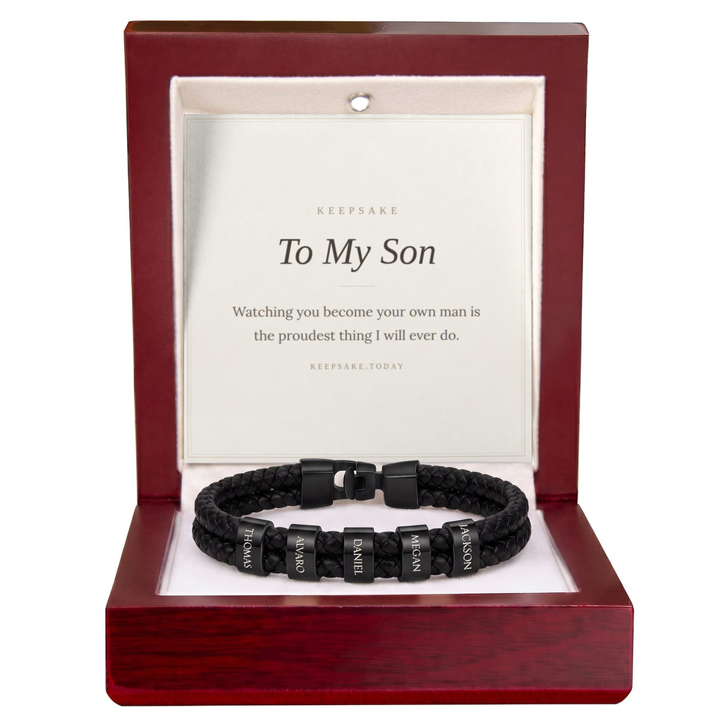 To My Son Personalized Name Bracelet - Keepsake Gift for Him
