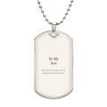 To My Son Dog Tag Necklace - Keepsake Gift for Him
